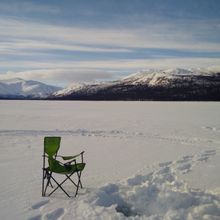Ice fishing in the Yukon
