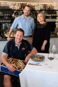 Alex and Jen Cameron (Water St Kitchen) and local farmer Anthony Rehbein