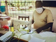 Mask making at Tribal Textiles