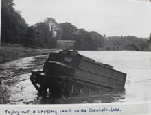Landing craft undergoing secret testing at Blenheim
