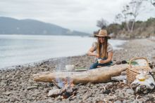 Sarah Glover Cooking on the Beach, Tasmania