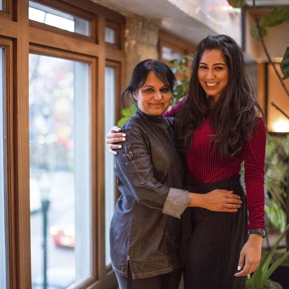 Chef Heena Patel with daughter Vishakha at Besharam in San Francisco.