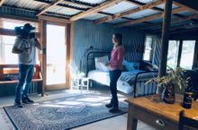 Filming of Jo Treasure at The Shearing Shed Rustic Farm Stay in Cowra
