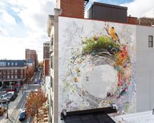 Philadelphia’s outdoor art gallery includes the Sanctuary Mural by James Burns. Photo by S. Weinik for Mural Arts Philadelphia.