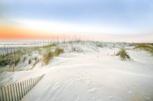 The sugary white sand dunes of Anastasia State Park in St. Augustine, Florida