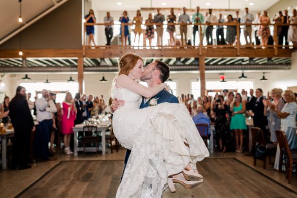 Jessica and Tyler Wedding - kiss on dance floor (The Lake House)