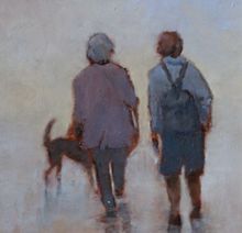 Walking the Dog by  Wendy Lovegrove Somerset Open Studios digital event 19 Sep - 4 Oct