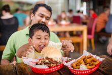 Brodburger’s flagship flame-grilled burger, the Broddeluxe, is the super-supreme of Aussie burgers with its two half-pound beef patties, eggs, crispy bacon, homemade aioli, your choice of cheese and more!