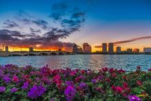 Views of West Palm Beach from Palm Beach, Florida