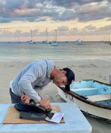 Adam Ashdown printmaker at work 