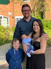 Kristy and Chris with lockdown baby, Finn, and son Freddie