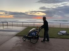 James McAlloon leaving the Sunshine Coast on his Footsteps for Food quest. 