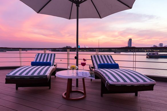 Pool deck on the Victoria Mekong