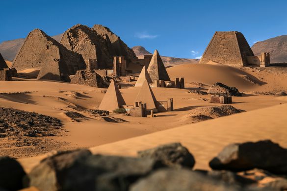 The pyramids at Meroe, a highlight of Arcadia's expedition to Sudan The pyramids at Meroe, a highlight of Arcadia's expedition to Sudan