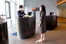 Front staff at Novotel Ambassador Seoul Dongdaemun Hotels & Residences in South Korea which achieved ALLSAFE label, offers individual face make to guests upon request without additional charge. 