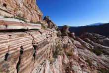 Multi-hued rocks are seen along the Kraft Mountain Loop trail in Calico Basin near Red Rock National Conservation Area
