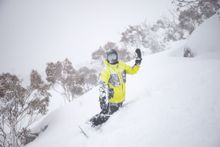 Stoked to hit the slopes during the storm of the season