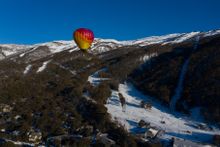 Hot air balloons against the backdrop of stunning Thredbo