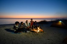  Bonfire on beach 