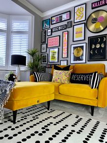 Snug The Rebel 2 Seater and footstool In Turmeric 