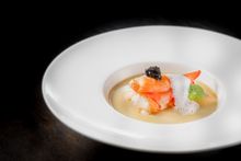 Boston Lobster with Bouillabaisse custard, Caviar and Coconut Foam