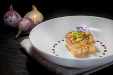 Duck Foie Gras with Figs, Puff Pastry and Balsamic Reduction