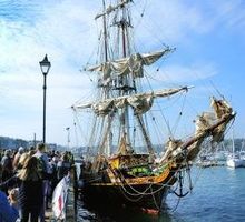 Vessel Tres Hombres visits Falmouth - a preview of the Tall Ships Regatta in August 