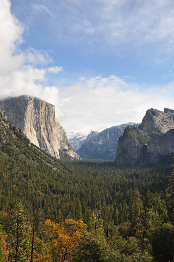 View of Yosemite National Park in Northern California from Highway 120, one of three popular gateways.   