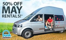 50% off UK & Ireland Campervan hire this May with Bunk Campers