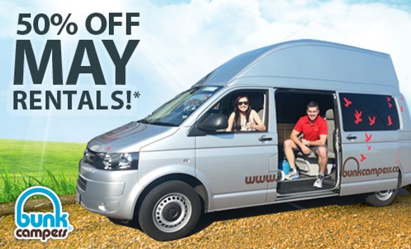 50% off UK & Ireland Campervan hire this May with Bunk Campers