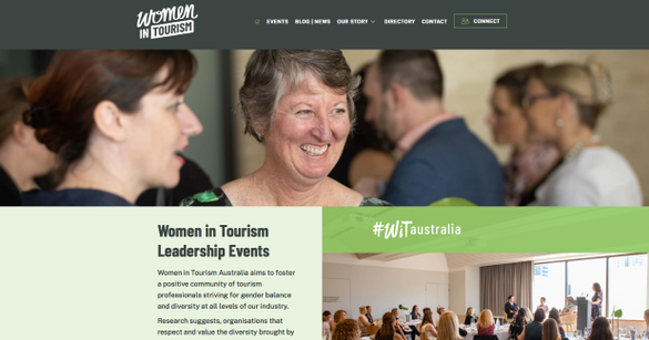 Screenshot of Women in Tourism (Australia) new website