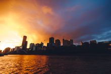 Sunset over Melbourne skyline