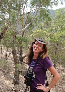 Janine Duffy with a koala