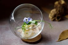Hokkaido Scallop Carpaccio with Apple, Basil and White Truffle