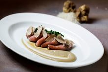 Iberiam Pork with Cèpes Purée, Herbs Oil and White Truffle 