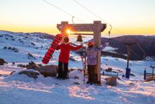 Sunrise from Australia's highest lifted point in Thredbo