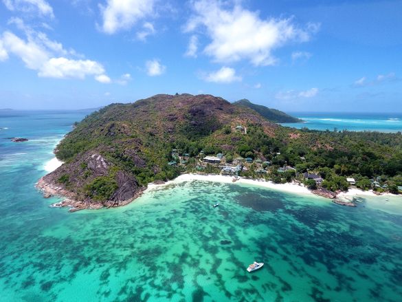 Aerial view of L'Archipel, Seychelles