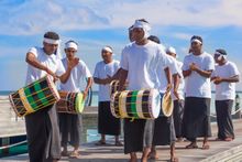 Bodu Beru performers in the Maldives.