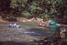 Tubing on Clarksville's West Fork Creek at Billy Dunlop Park.