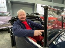 Richard Usher at the wheel of an Austin Seven