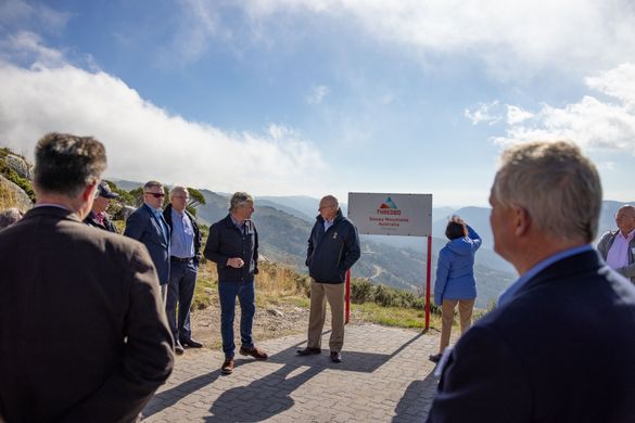 Governor-General David Hurley and Thredbo General Manager Stuart Diver at Thredbo Top Station
