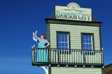 Dawson City welcome sign
