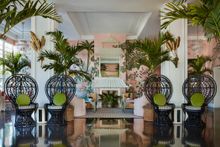 The Colony Hotel - Living Room with Degournay Wallpaper 