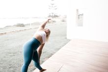 Evolve Studio's Meagan Cox during a filming session at Seashells Mandurah - oceanview villa. Credit @territory.by.petastenhouse