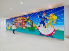 Artist nuQ's installation on display at Naha Airport as part of CULTURE GATE to JAPAN_4