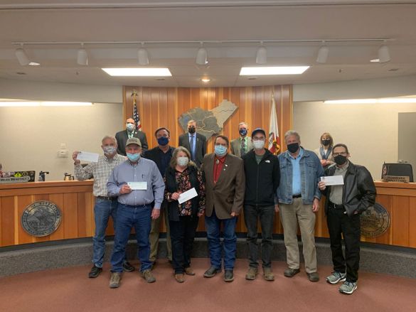 Recipents of the Yosemite Mariposa County Tourism Bureau's sponsorship funds received their checks on March 16, 2021 at the Mariposa County Board of Supervisors Meeting. Funds go to local festivals and tourism based businesses.