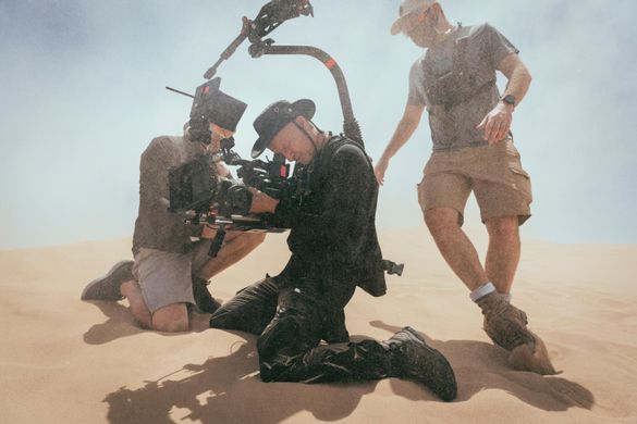 Secret Compass team on location battling sandstorms for the perfect shot