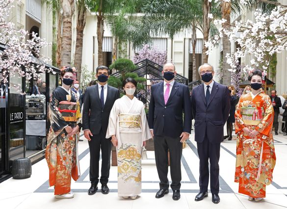  H.S.H PRINCE ALBERT II WITH MRS MAYU WITTOUCK, MR. OLIVIER WENDEN AND MR JEAN-LUC BIAMONTI