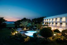 The Atlantic Hotel at dusk