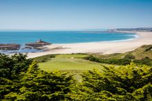 View from The Atlantic across St Ouen's Bay